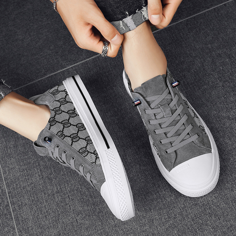 Free shipping summer sports shoes men's fashionable casual couple student Korean style lace up low top board shoes 2026