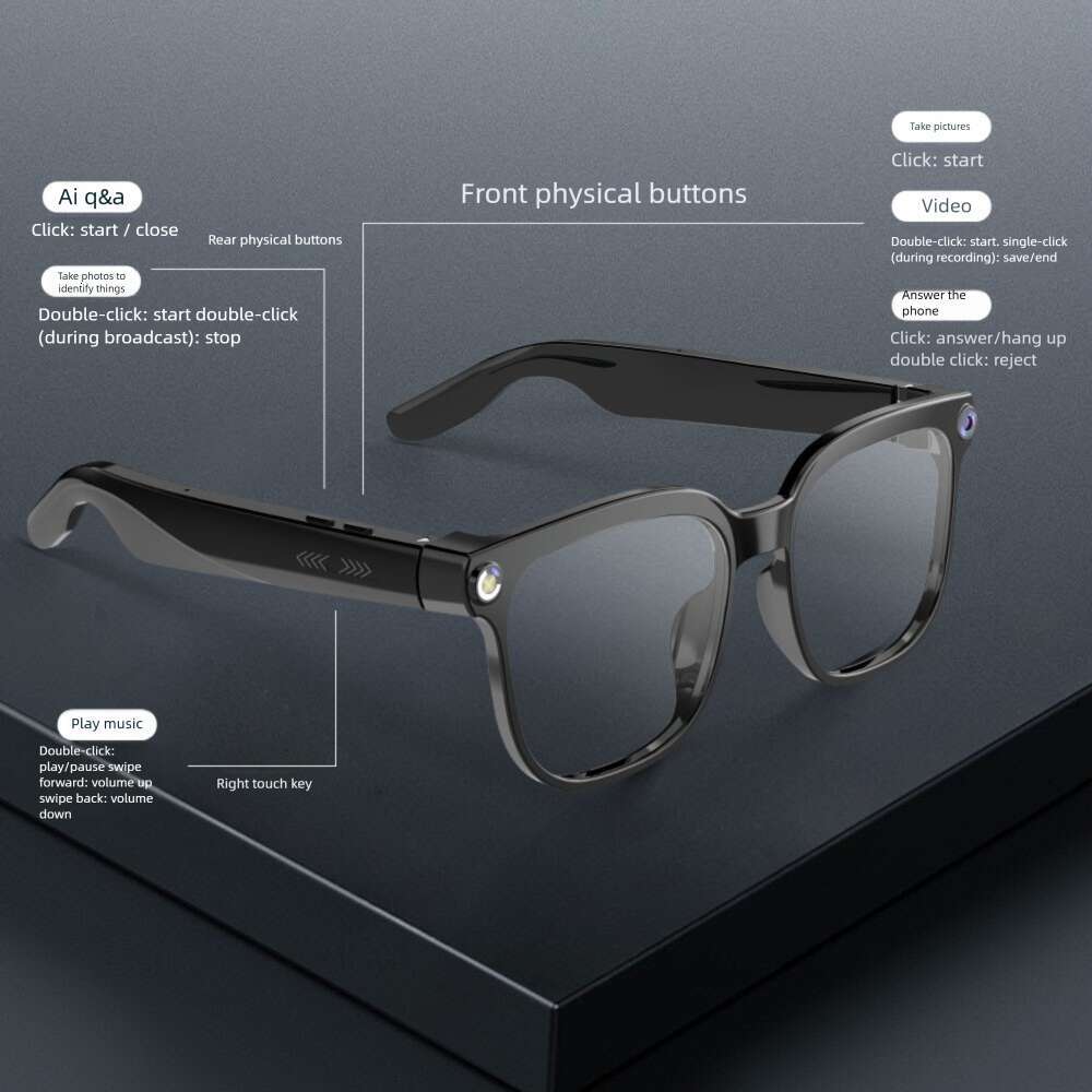 Famous Brand Factory Direct W Camera Pixel Smart Glasses Capable Of Taking Photos Recording Videos Voice AI Image Recognition Conversation And Transla