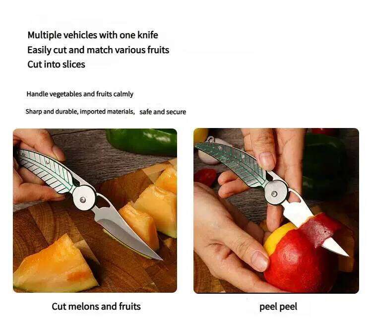 Lightweight Creative Leaf Knife,Stainless Steel Portable Fruit Knife,EDC Mini Sharp Folding Knife