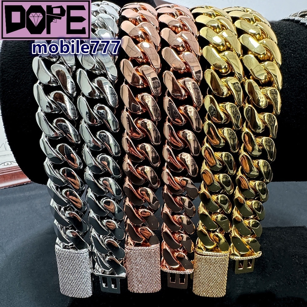 20mm Miami Cuban Link Chain Custom 18k Gold Cuban Chain 925 Silver Cuban Link Chain