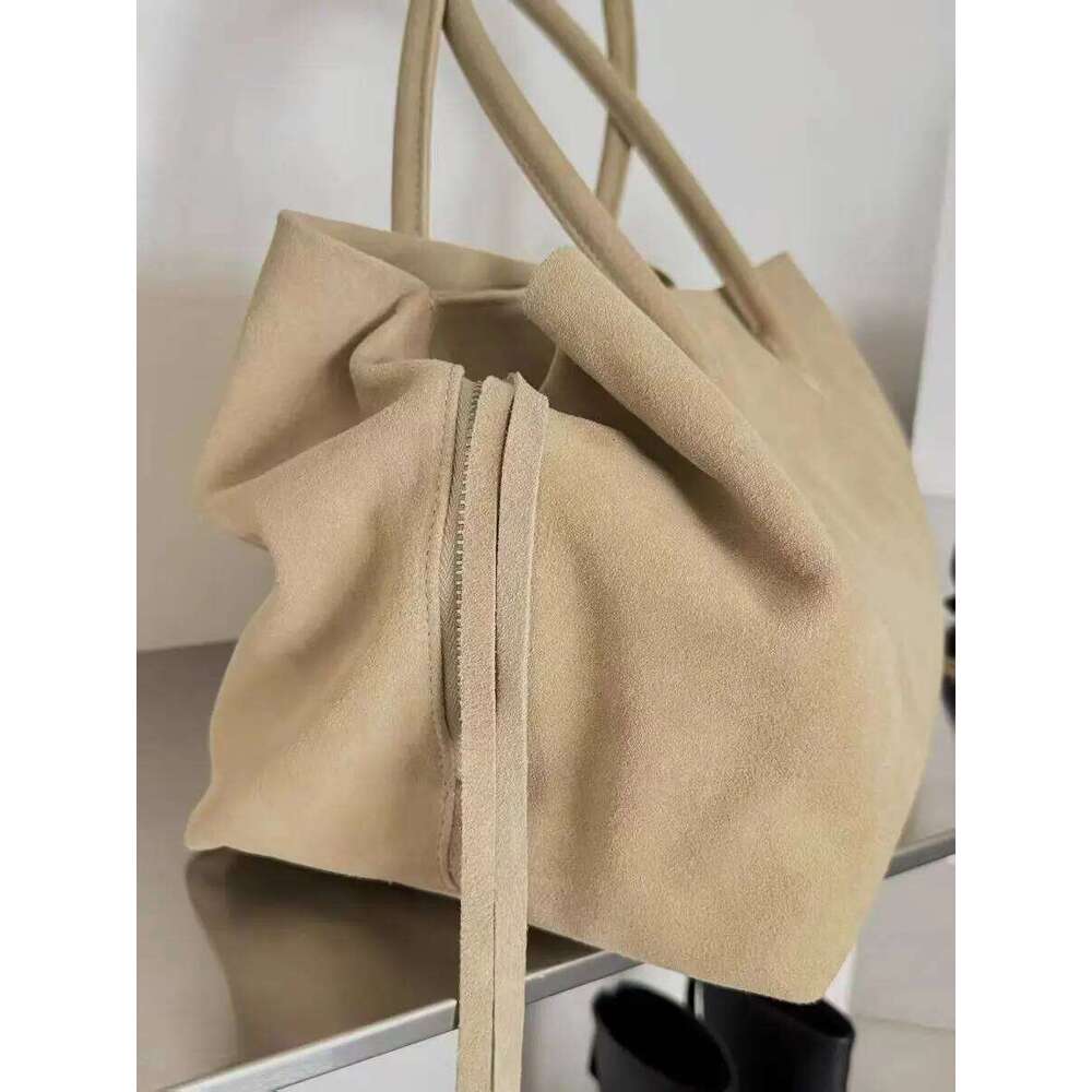 Luxury Multi Layer Commuting Large Capacity Cow Women S Tote High Quality Apricot Suede Leather Handbag Winter SENYY