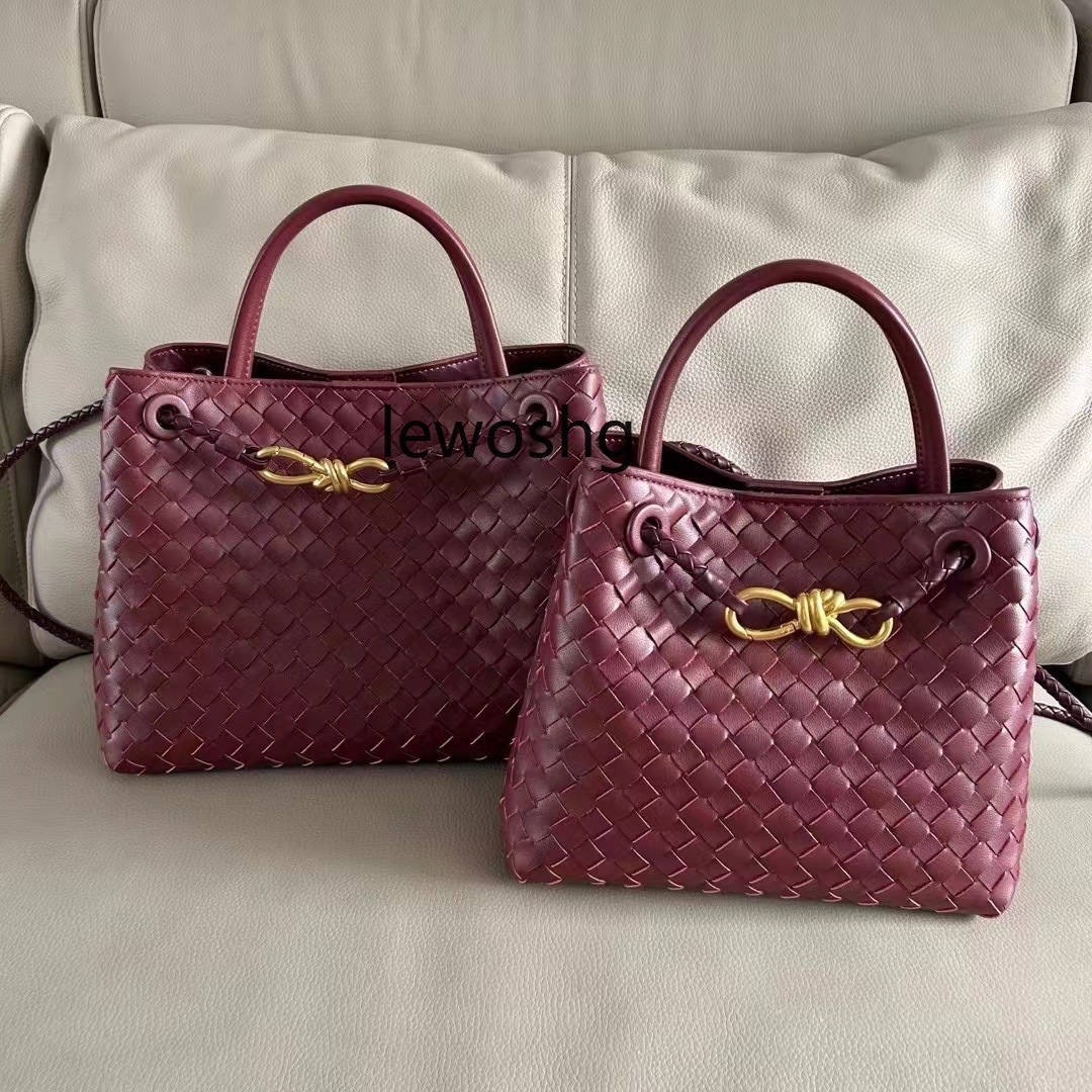 Designer andiamo Women Bag Woven Bag Leather shoulder Diagonal Bag Handbag Fashion Bag lady Leather Tote Bag Gold Knot Handle Commute Shoulder Bag
