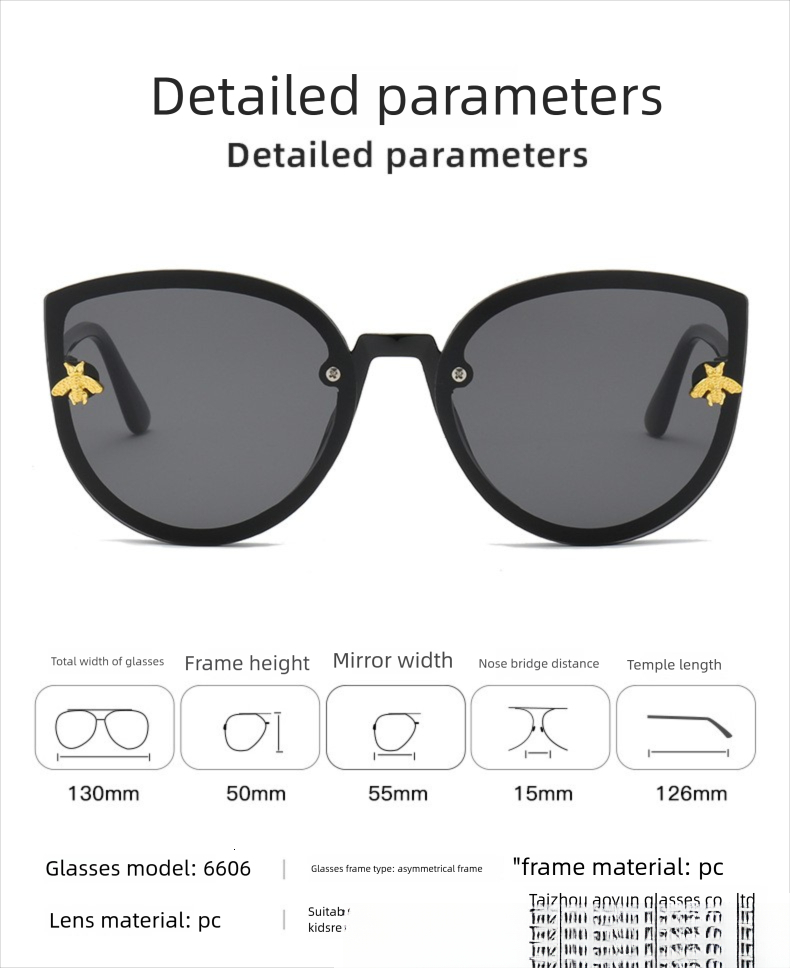 High End New Little Bee Boy Designer Sunglasses Korean Fashion Cool Girls Baby Outdoor Sunglasses UV Resistant Sunshade Glasses Wholesale