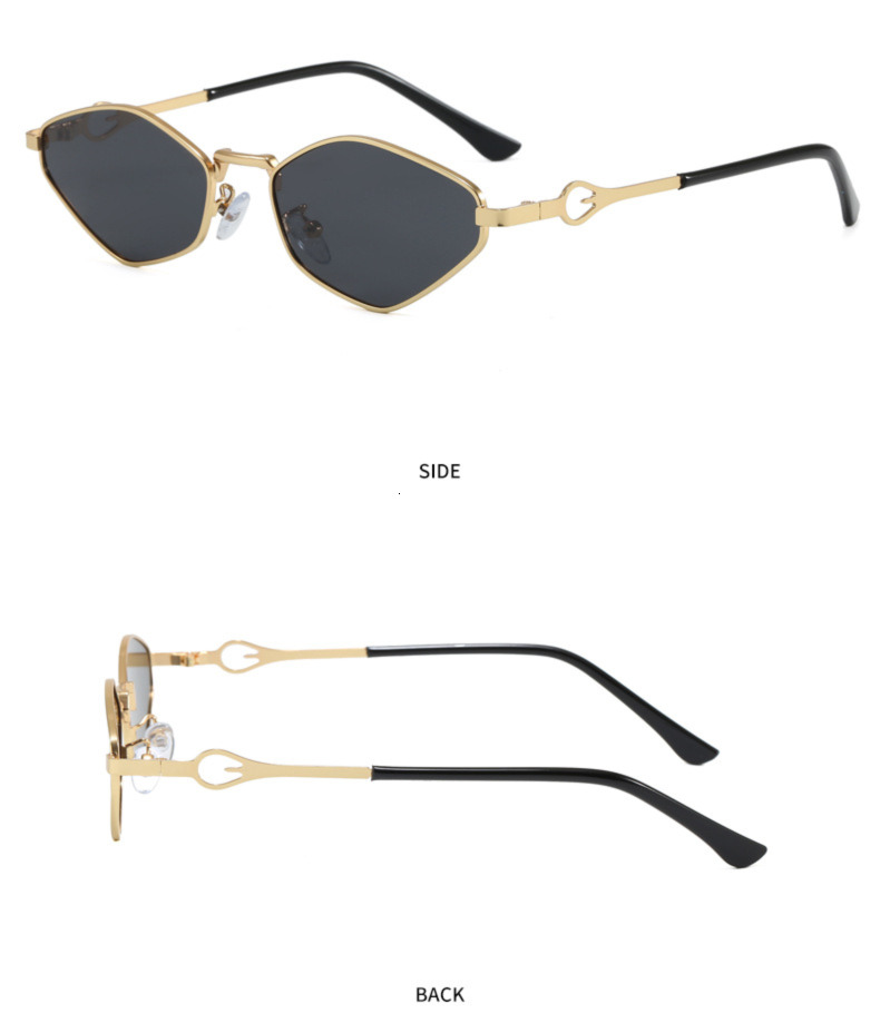 Ladies' Polarized Sunglasses Metal Diamond Shaped Small Frame Designer Sunglasses Outdoor UV Protection Fashionable And Cool Street Style Sun Vis