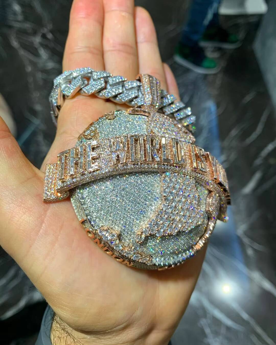 Mens Iced Out Custom Letter Pendant Hip Hop Iced Out S925 Charm Two Tone Gold Over Moissanite Diamond Name Initial 20 Inches
