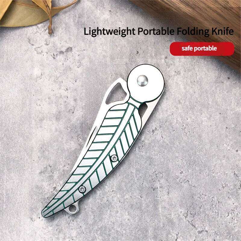 Lightweight Creative Leaf Knife,Stainless Steel Portable Fruit Knife,EDC Mini Sharp Folding Knife
