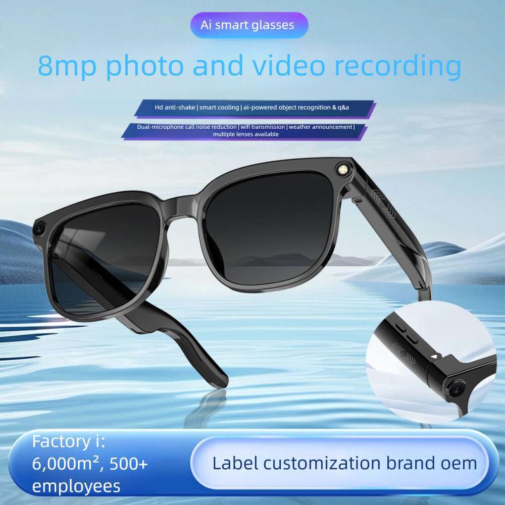 Famous Brand New AI Smart Glasses With Camera W Pixels Anti Shake Photo And Video Capture Image Recognition Real Time Translation CKS