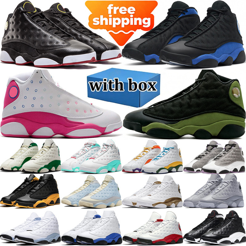 free shipping designer basketball shoes 13 13s mens sneakers woman trainers Black Cat Bred Sail Pine Green Wolf Casual Classic fashion jogging shoe wi