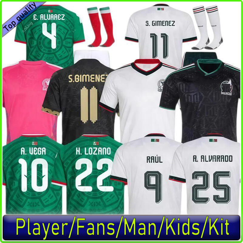 2026 Mexicos jersey 2026 World Cup Home away Kit soccer jerseys A. VEGA C. HUERTA L. ROMO RAUL football shirts men kids kit set Third goalkeeper training uniform