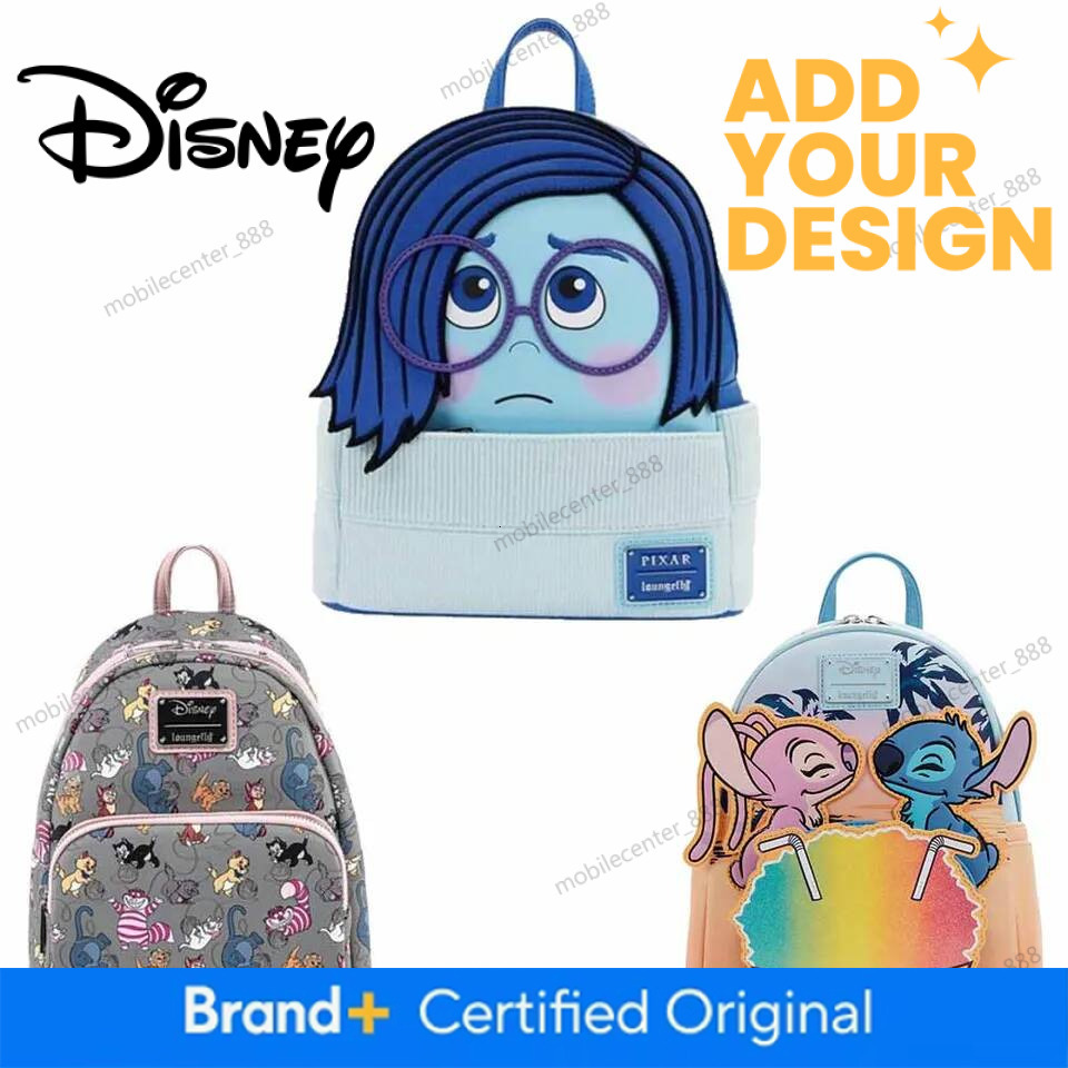 Disney schoolbag Inside Out Sadness Cosplay Mini-Rucksack PU Leather Backpack Cartoon Lotso Stitch Fashion Cute Girl Storage Bag a2
