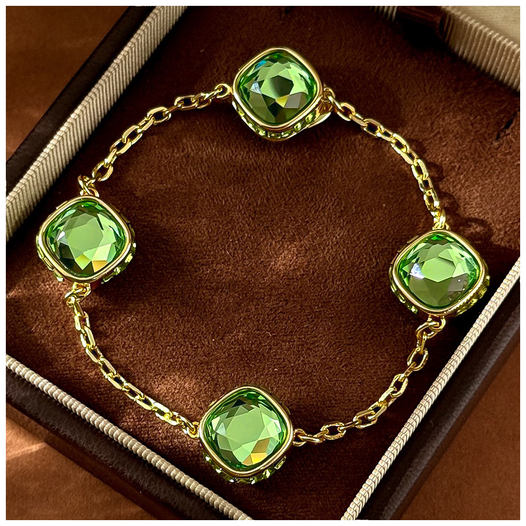 Designer Bracelet Bracelet for Women Crystal Colorful Gem Bangle Fashion Geometric Green Pink Blue Bangles Luxury Jewlery Designer for Women Elegant S