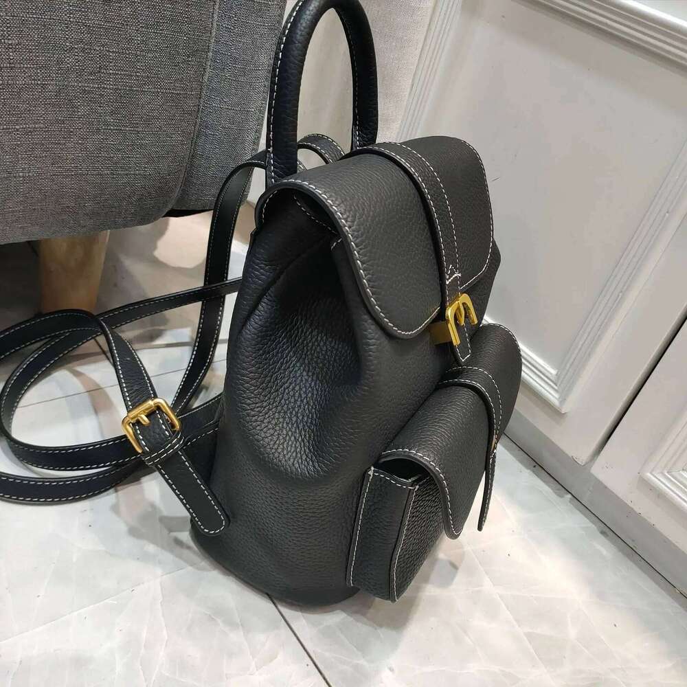 Luxury Handmade Natural Leather Backpack Women Vintage School Bags Small Real Cow Skin Female Shoulder Bag Rucksacks SENYY