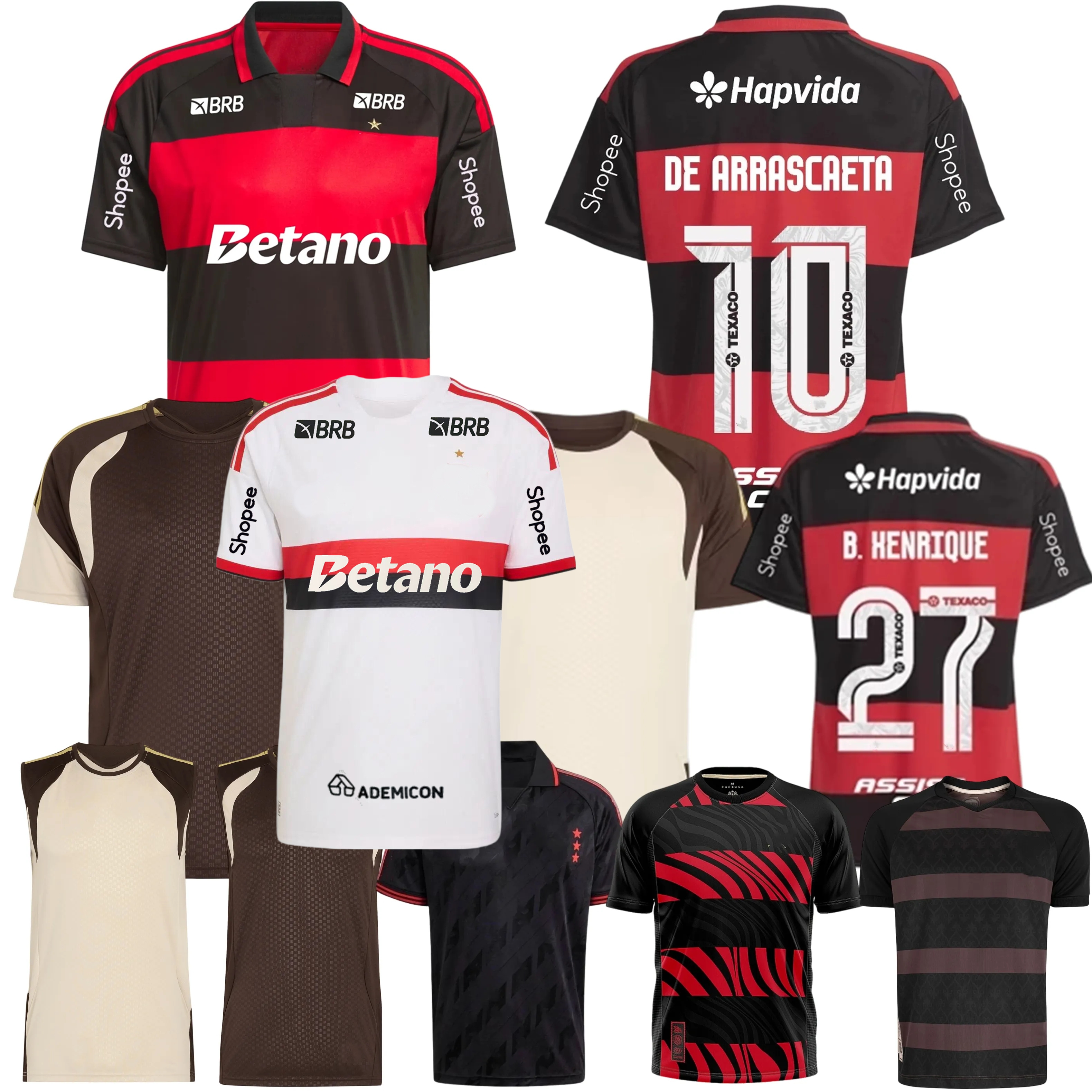2025 2026 2027 CR Flamengo Soccer Jerseys L.PAQUETA ZICO DANILO DE ARRASCAETA DE LA CRUZ S.LINO B.HENRIQUE SAUL PEDRO JORGINHO E.ROYAL ZICO PLATA 26 27 football shirt
