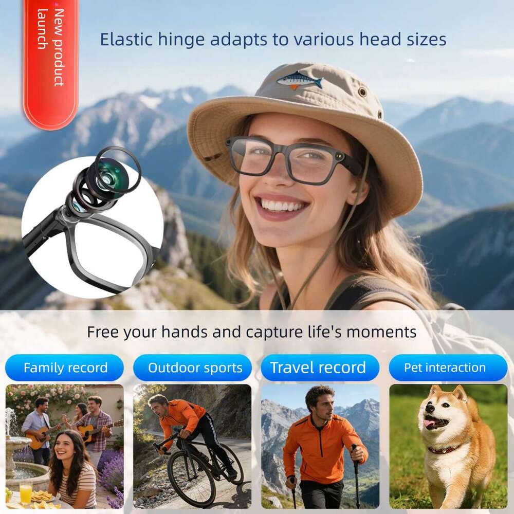 Famous Brand New Smart Glasses With AI Assistant Recognition Translation Photo And Video Recording Suitable For Various Head Sizes CKS