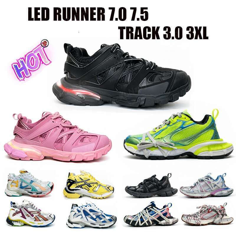 Designer led Track 3.0 7.0 7.5 .3XL Gomma Sole Runner Men Women Ancien Daddy Shoes Tennis Trainers Multicolor Chunky Sneakers White Black