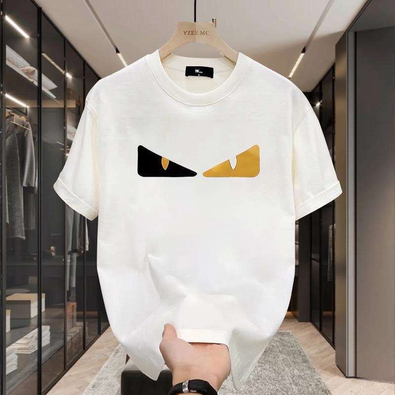 Short-Sleeve T-Shirt For Men Heavy Double-Yarn Combed Cotton New Summer Style Cool Touch Trendy Brand Loose Fit Round Neck Tee