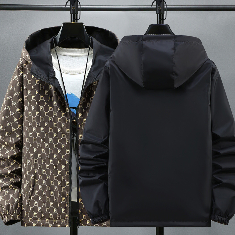 Youth Designer Jacket Men's 2026 New Fashion Casual Reversible Spring And Autumn Outdoor Luxury Sports Hooded Jacket Reversible Windbreaker Whole