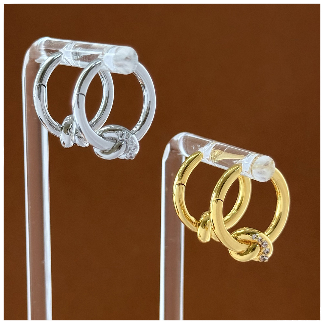 Designer Earrings Designer Earrings Women Knot Pave Earring Hoop Circle Earrings Luxury Jewlery Designer for Women Elegant Sparkling Timeless Premium 