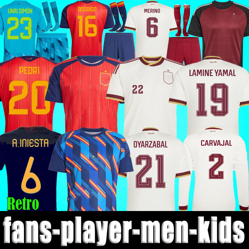 spain Jersey 2026 soccer jerseys men kids kit RODRIGO PEDRI LAMINE YAMAL CARVAJAL Camiseta 26 27 MERINO 1996 1994 2010 RAUL XAVI Iniesta retro SPANISH Football shirt