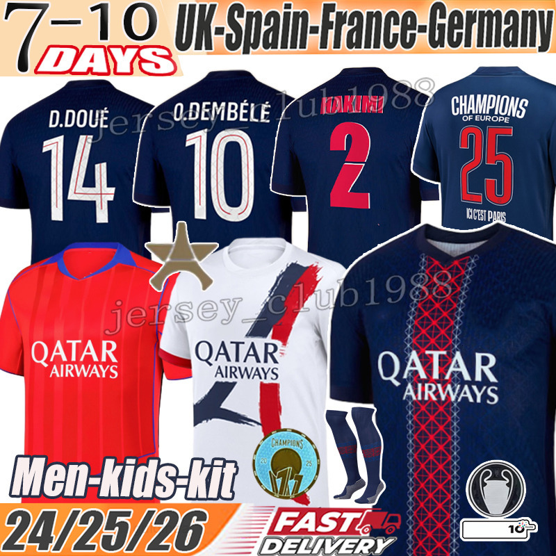 psges 25 26 Ousmane Dembele Khvicha Kvaratskhelia Football Shirt GonCalo Ramos Gianluigi Donnarumma kit Soccer Jerseys kids paris st germain jersey