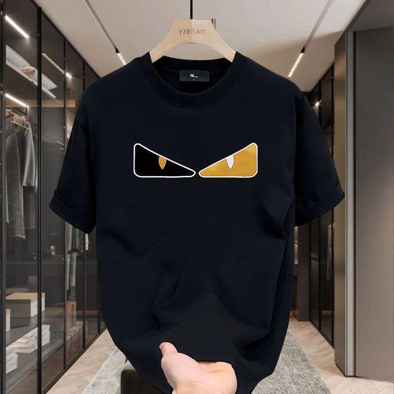 Short-Sleeve T-Shirt For Men Heavy Double-Yarn Combed Cotton New Summer Style Cool Touch Trendy Brand Loose Fit Round Neck Tee