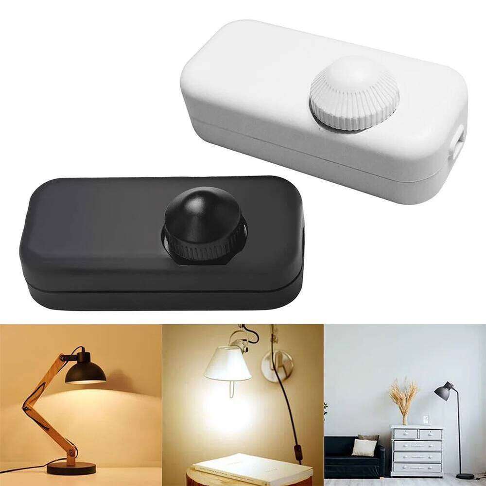 1PC LED Switch Inline Built-In Rotary Knob 80*36*36mm 220-240V Control Dimmer 2-Color For Household Hardware Accessories