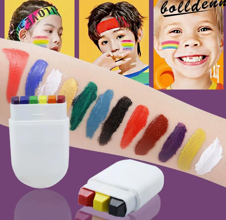World Cup 6-Colored Human Body Paint Face Rainbow Stripes Facial Graffiti Crayons Fan Activity Face Paint 26-4.4