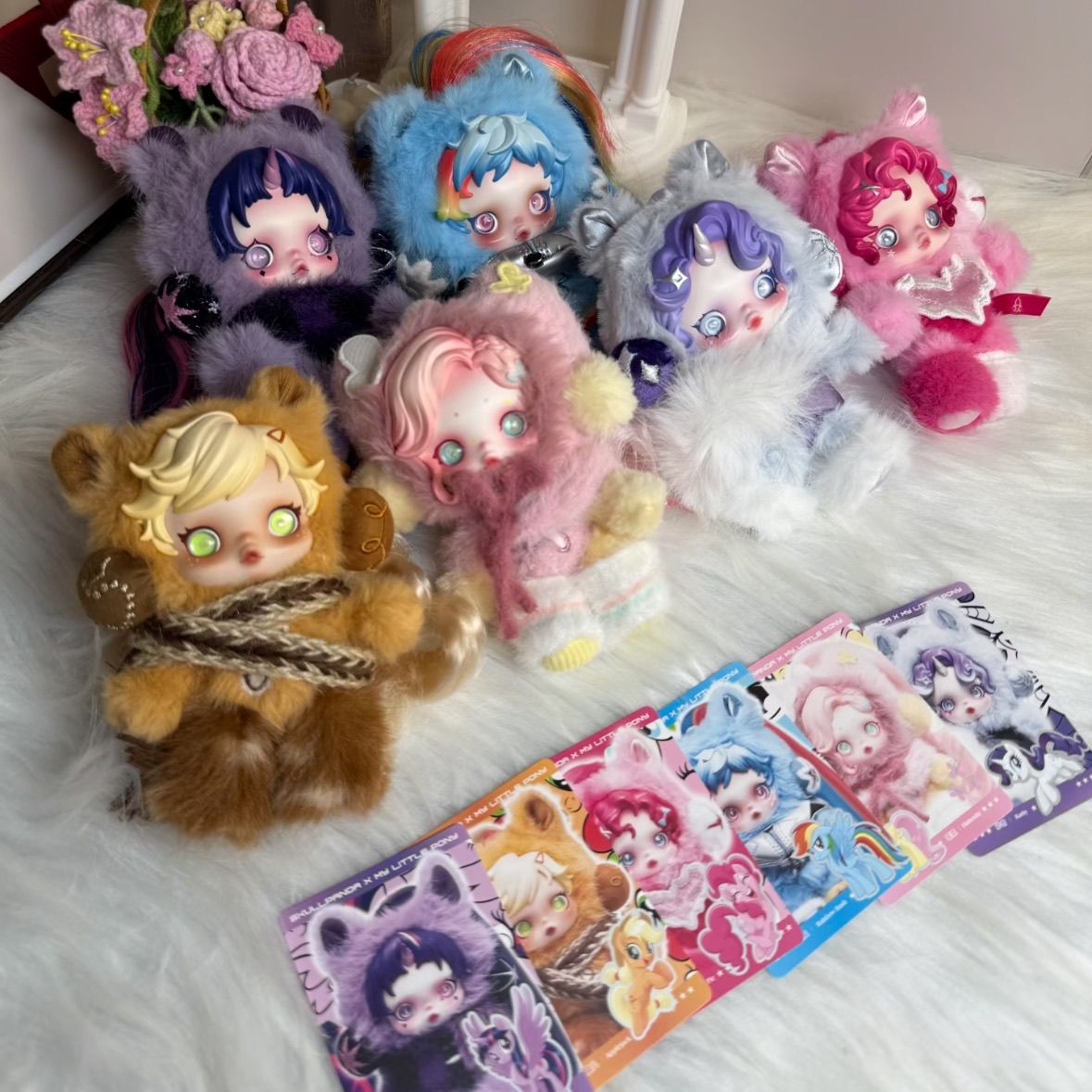 SKULLPANDA x My Little Pony Series Super Secret Edition Plush Doll Pendant Cute Cartoon Keychain Ornament Collectible Gift Toy YIZHIXING