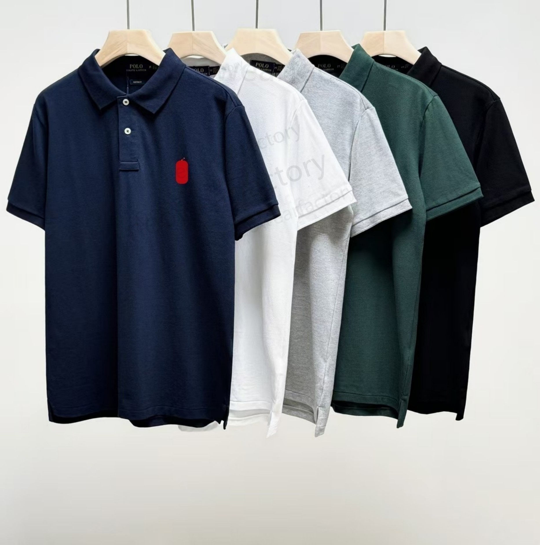 Polo Shirts Men, Loose Fit 100% Cotton Polo Shirt, Summer Embroidery Horse Logo Casual Short Sleeve Tee, Big Size Available