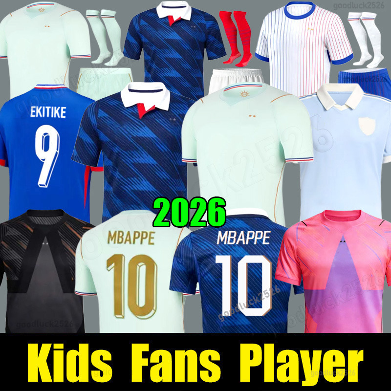 2026 World Cup french soccer jerseys MBAPPE 26 27 francia THAUVIN BARCOLA OLISE EKITIKE KANTE Maillot enfants Football shirts equipement de foot Men k