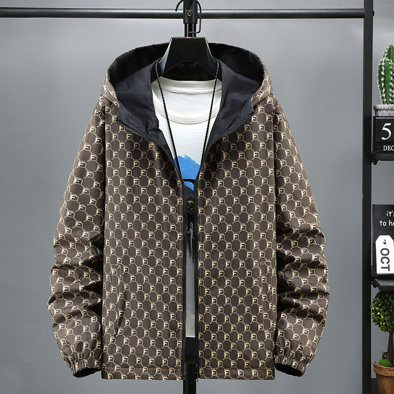 Youth Designer Jacket Men's 2026 New Fashion Casual Reversible Spring And Autumn Outdoor Luxury Sports Hooded Jacket Reversible Windbreaker Whole