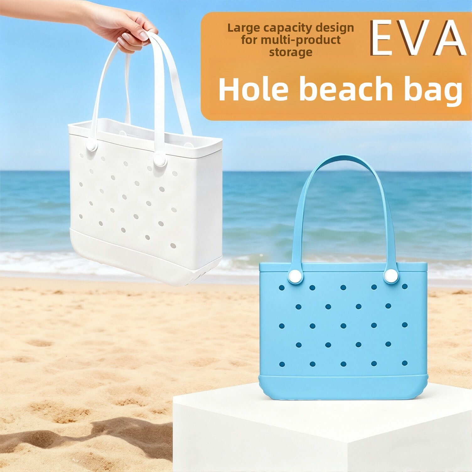 Directly from the manufacturer, EVA bag, popular in Europe America, washable, lightweight, suitable for beach and outdoor sports, hand-held