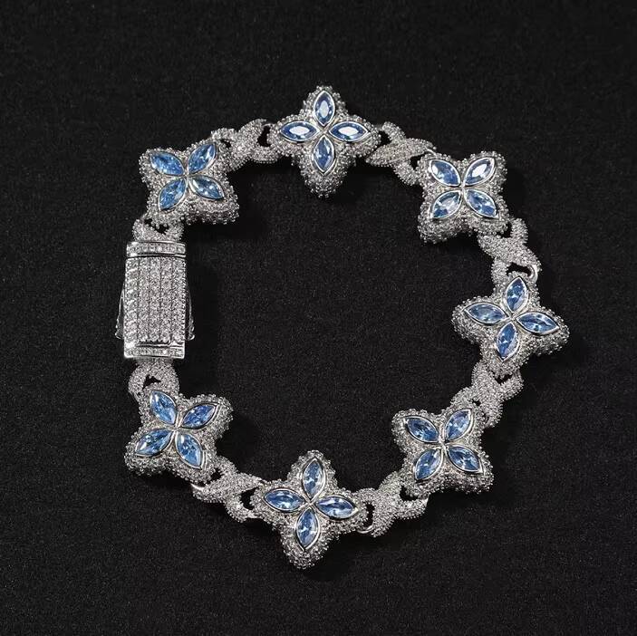 Personalized Luxury Moissanite Bracelet Iced Out 925 Sterling Silver Hip Hop Jewelry Stylish Diamond Chain Gift