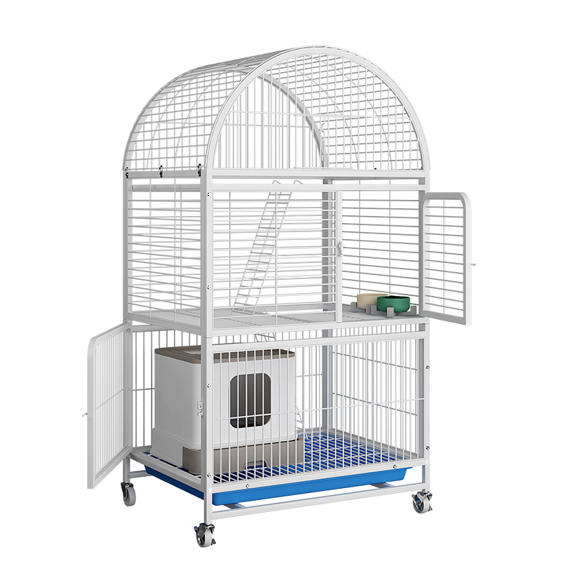 YL-38483 Extra Large Space Multi-Layer Indoor Home Cat Cage, Two-Layer Cat Nest with Litter Box