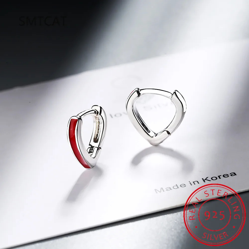 Korean Solid 925 Silver Sterling Big Heart Hoop Earrings Female Gold Large Loop Ear Rings Girlfriend Gift Boucle Doreille SE163 260410 - view 7