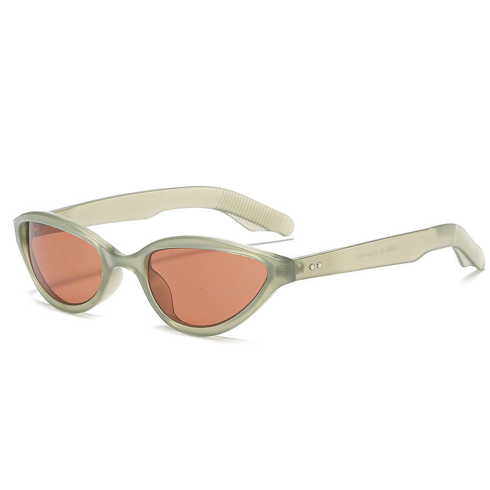 New Simple Cat-Eye Sunglasses Retro Street Style INS Fashion Sun Protection Glasses Chunjinqiuli