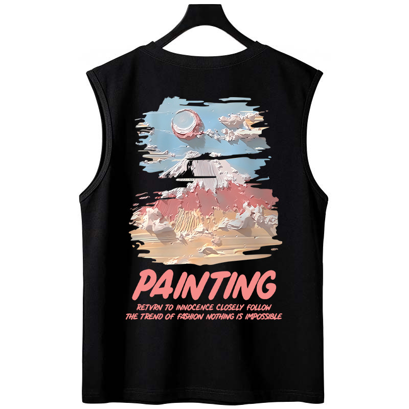 Summer Men's Trendy INS Plus Size Tank Tops | Loose Printed Athletic Casual Sleeveless Tees