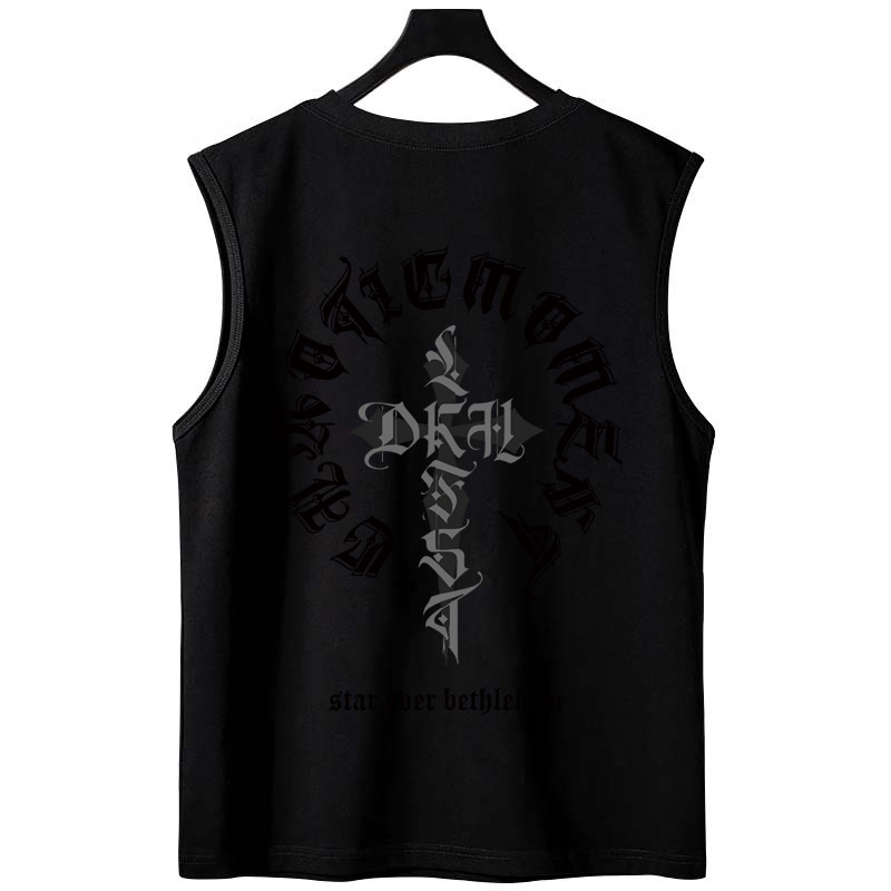 Summer Men's Trendy Oversized Printed Athletic Tank Tops | American Style Loose Basketball Sleeveless Tees