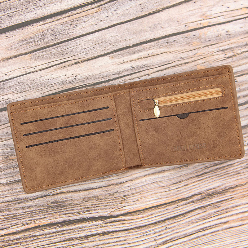 Mens Short Wallet Vintage Matte PU Leather Bifold Card Holder With Coin Pocket Multi-Slot Slim Purse For Daily Use Black Coffee - view 5
