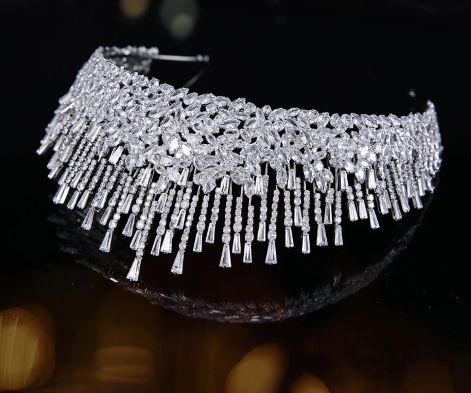 Bridal Tiara Crown For Wedding Headdress Zircon Crystal Queen Princess Pageant Women Diadem Party Headpiece 260409