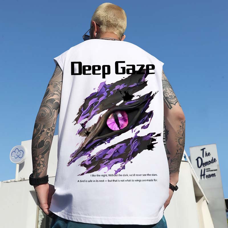 Summer Men's European & American Trendy Brand Printed Tank Tops | Gym Casual Basketball Athletic Loose Plus Size Sleeveless Tees