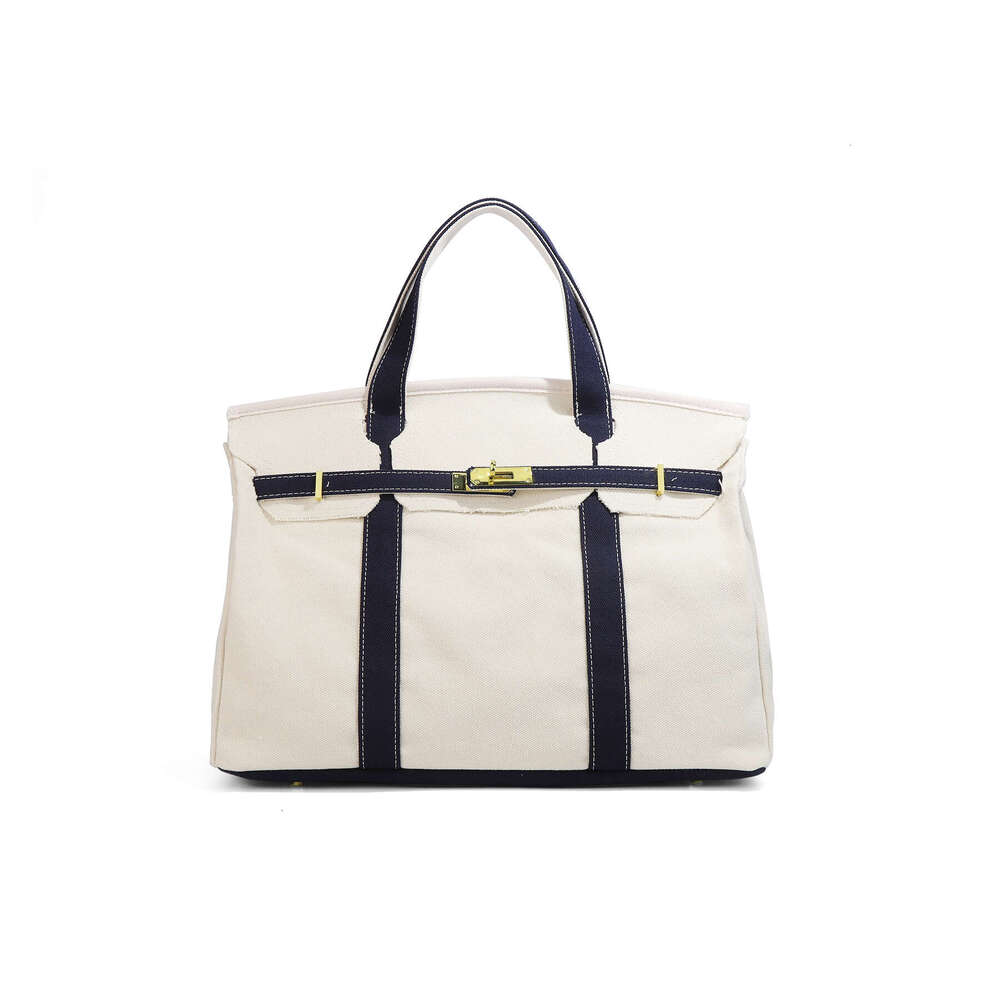 Women's Canvas 2025 New Color blocked Handbag Large Capacity Commuter Multifunctional Bag dh3207077JY