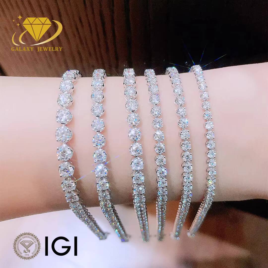 Customized Jewelry Igi Certified Diamond Lab Grown 14K Moissanite Lab Diamond Necklace Lab Grown Diamond Tennis Bracelet