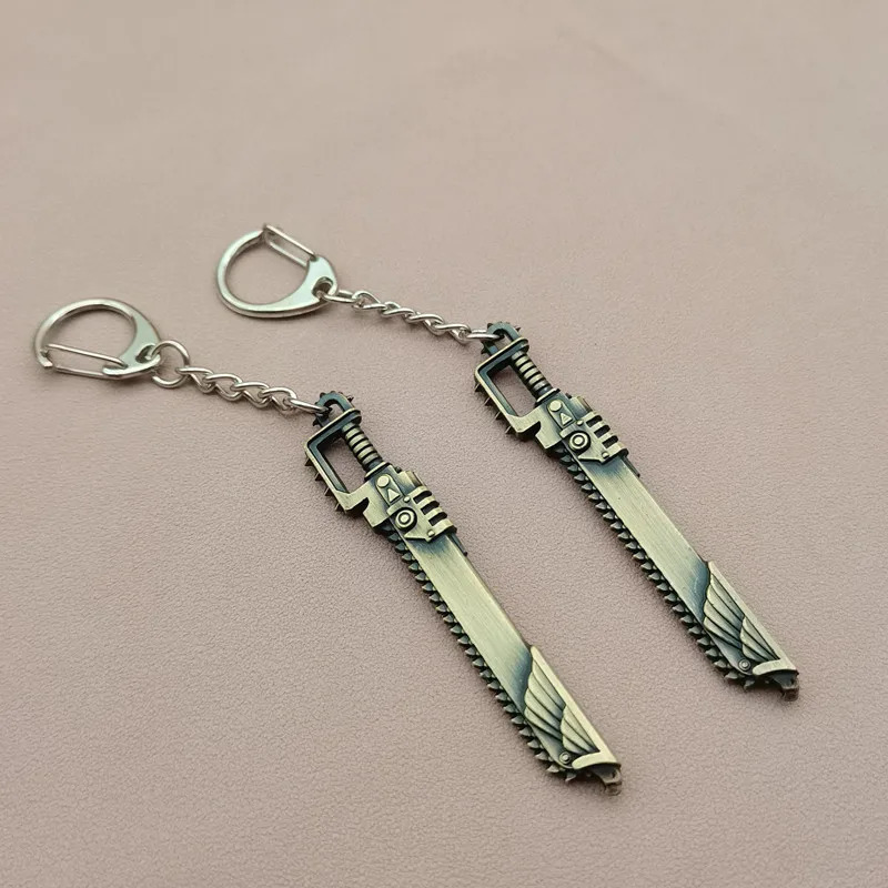 keychain Forged War Hammer 40K Peripheral Precision Chain Saw Sword Chaos Chain Saw Sword Alloy Keychain 260403BJ