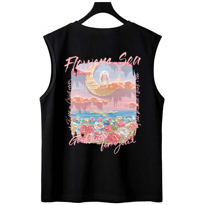 Summer Men's Printed Sleeveless Tees | Trendy INS Lightweight Athletic Basketball Gym Tank Tops for Outerwear