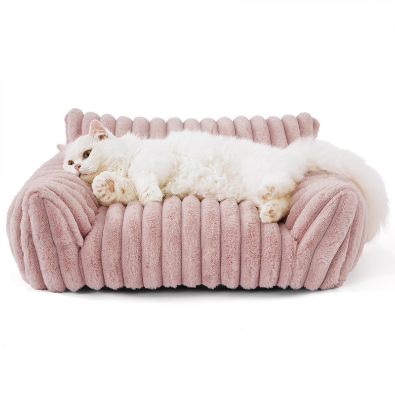 YL-38479 Pet Sofa, Removable and Washable Dog Bed, Warm Cat Bed, All-Season Pet Mattress, Rabbit Plush Dog Bed