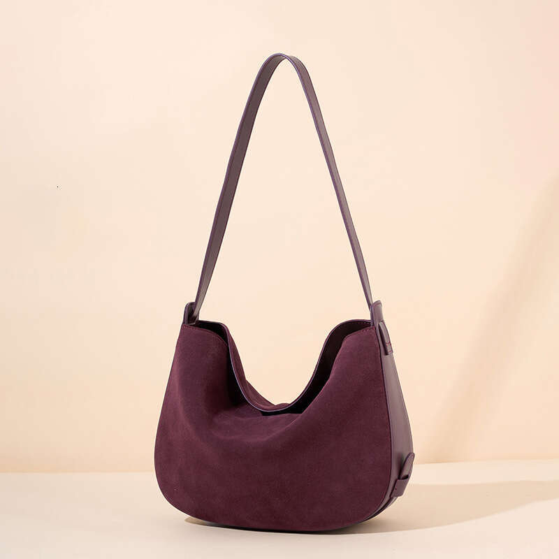 Hot Sale Women Genuine Leather Crossbody Bag Vintage Top Grain Nubuck Cowhide Underarm Bag Fashion Versatile Dumpling Shoulder Bag SENYY