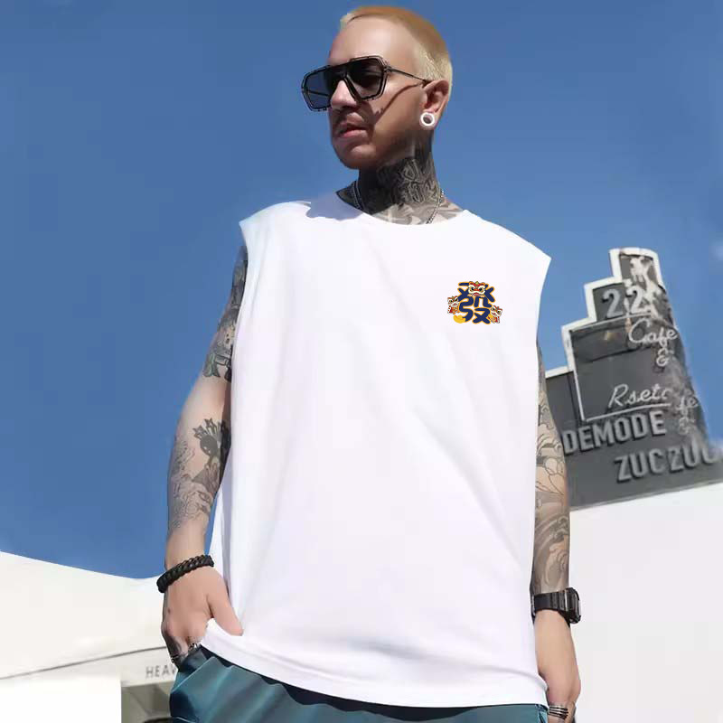2026 Summer Men's Hong Kong Style Tank Tops | Trendy Streetwear Loose Athletic Student INS Sleeveless Tees