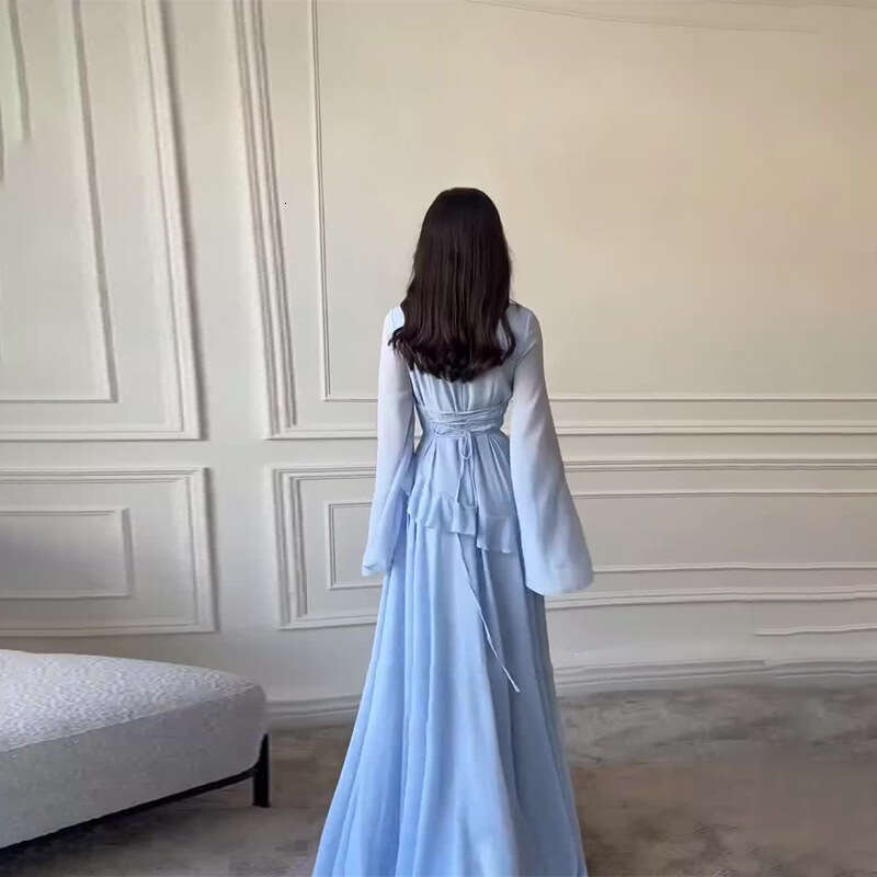 Autumn European and American Amazon Cross Border Trade New Pure Desire Style High End Round Neck Slim Fit Long Sleeve Dress MAKOUFEI