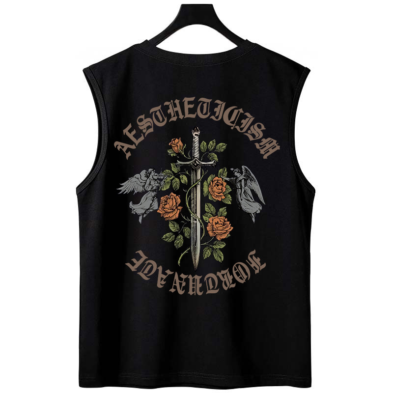 Summer Men's Trendy INS Plus Size Tank Tops | Loose Printed Athletic Casual Sleeveless Tees